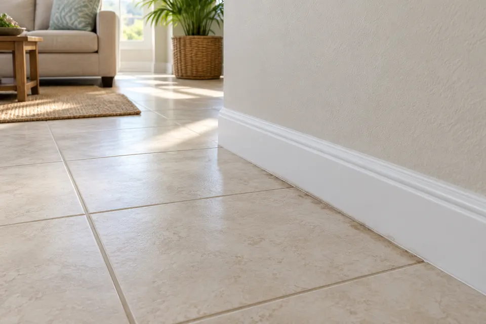 Generated illustration of floor moisture in a Sarasota home.