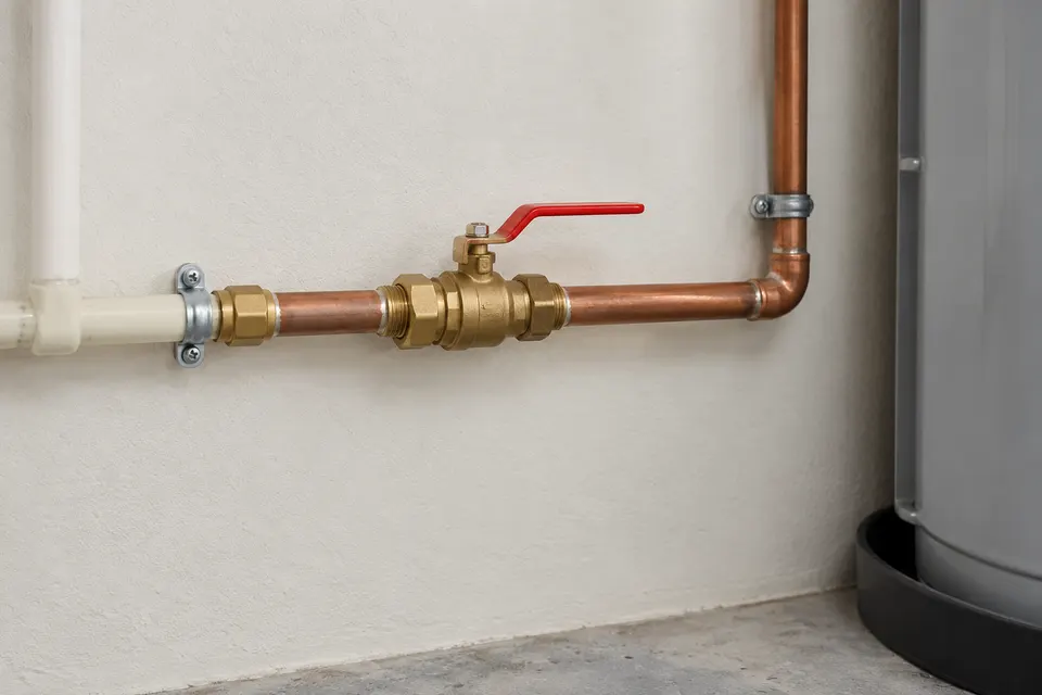 Generated illustration of household water supply piping in Sarasota.